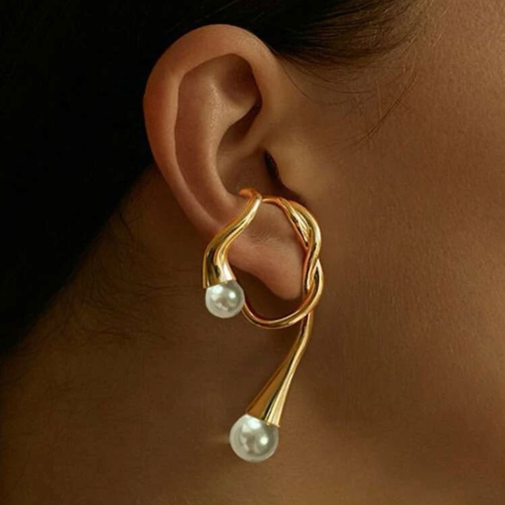 Cuff pearl earrings #647